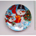 2014 best quality snowman ceramic artwork plate,snowman ceramic dinner side plates